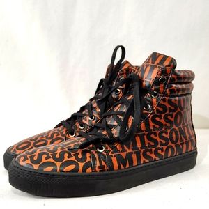 MISSONI 65th Anniv All Over Print High Top Leather Sneaker Made Italy 40 EU 7 US